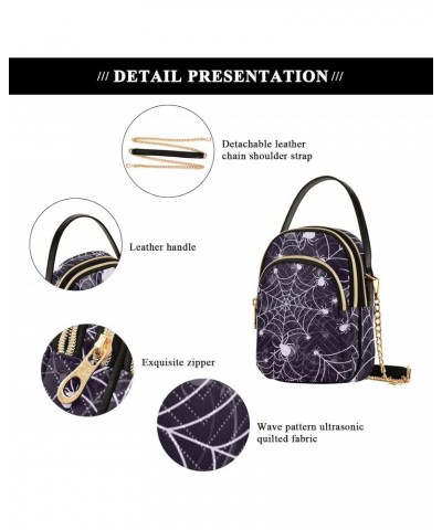 Halloween Spider Web Crossbody Bags for Women Cross Body Bags Casual Satchel with Chain Strap for Daily Use $14.81 Satchels