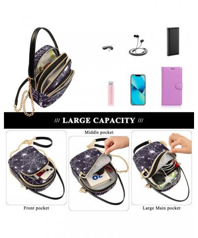 Halloween Spider Web Crossbody Bags for Women Cross Body Bags Casual Satchel with Chain Strap for Daily Use $14.81 Satchels