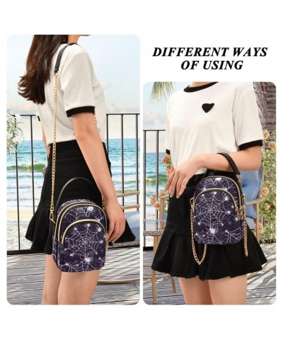 Halloween Spider Web Crossbody Bags for Women Cross Body Bags Casual Satchel with Chain Strap for Daily Use $14.81 Satchels