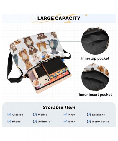 Cute Dog Puppy Crossbody Bag for Women Men with Adjustable Strap PU Leather Shoulder Hobo Purse Bag 20852365 $19.79 Shoulder ...