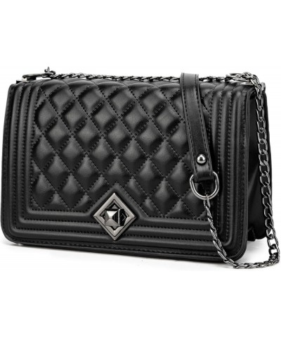 Women'S Small Crossbody Bag Pu Leather Shoulder Bag Small Handbag Clutch Bag Fashion Versatile Evening Bag Black-retro Grid $...