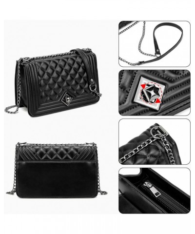 Women'S Small Crossbody Bag Pu Leather Shoulder Bag Small Handbag Clutch Bag Fashion Versatile Evening Bag Black-retro Grid $...