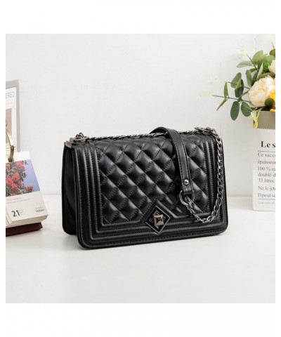 Women'S Small Crossbody Bag Pu Leather Shoulder Bag Small Handbag Clutch Bag Fashion Versatile Evening Bag Black-retro Grid $...