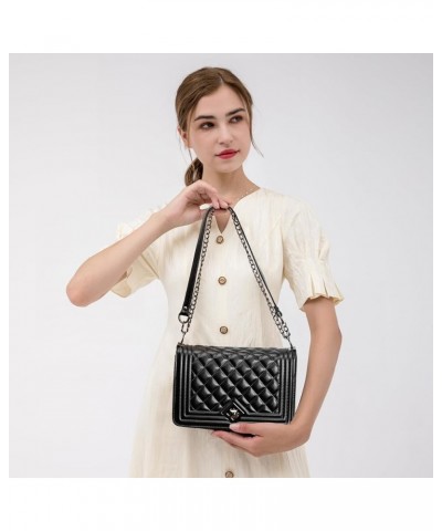 Women'S Small Crossbody Bag Pu Leather Shoulder Bag Small Handbag Clutch Bag Fashion Versatile Evening Bag Black-retro Grid $...