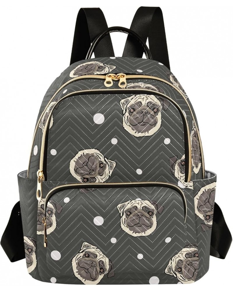 Travel Backpack Purse for Women Fashion Anti-theft Work Casual Pugs and Geometric Daypack Shoulder Bag Medium Size Small $15....