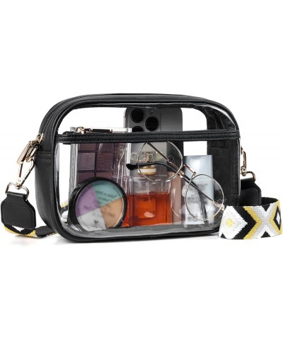 Clear Purses for Women Stadium Approved Clear Bags Small Crossbody Bags Trendy for Concerts Sports Z083-black $11.00 Handbags