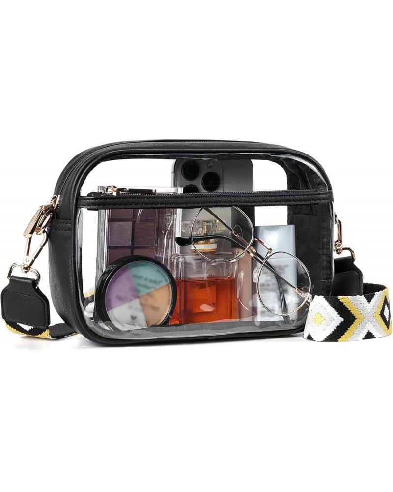 Clear Purses for Women Stadium Approved Clear Bags Small Crossbody Bags Trendy for Concerts Sports Z083-black $11.00 Handbags