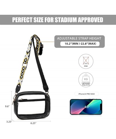 Clear Purses for Women Stadium Approved Clear Bags Small Crossbody Bags Trendy for Concerts Sports Z083-black $11.00 Handbags