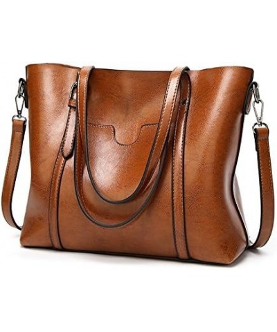 Large Leather Tote Bag for Women,West Travel Purse and Handbag Crossbody Shoulder Bag Brown $24.91 Totes