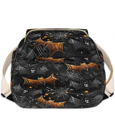 Halloween Bats Webs Mini Backpack Purse for Women, Polka Dot Small Fashion Backpack PU Leather Casual Daypack Travel Shoulder...