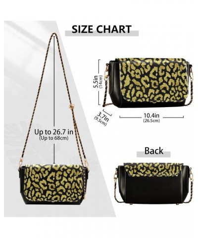 Chain Bag Gold Leopard Pattern Small Crossbody Bag PU Leather Shoulder Bag $21.99 Shoulder Bags