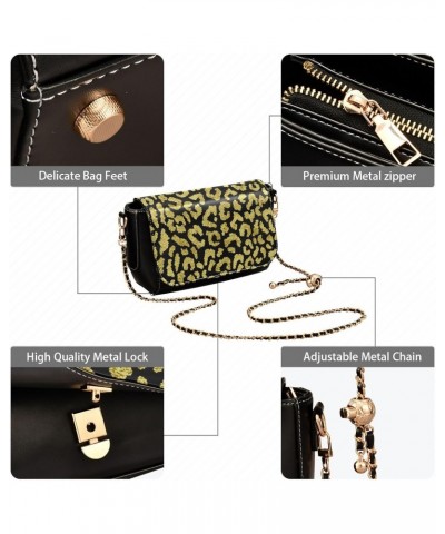 Chain Bag Gold Leopard Pattern Small Crossbody Bag PU Leather Shoulder Bag $21.99 Shoulder Bags