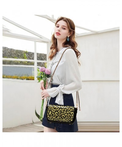 Chain Bag Gold Leopard Pattern Small Crossbody Bag PU Leather Shoulder Bag $21.99 Shoulder Bags