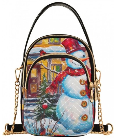 Snowman Merry Christmas Crossbody Bags for Women Crossbody Purses Sling Bag with Chain Strap for Travel Women $13.00 Crossbod...