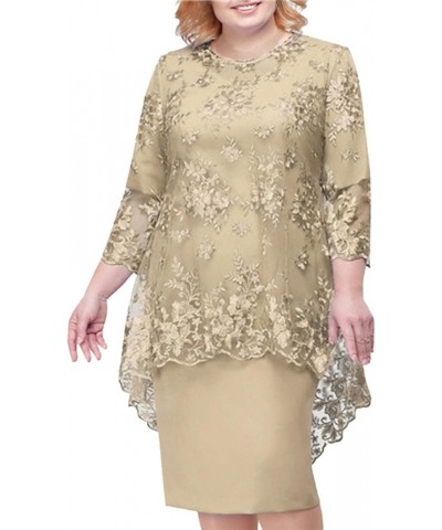 Women Plus Size Sequin Short Midi Dress Ladies Cocktail Evening Party Dress Womens Maxi Dress Long Sleeve Khaki-1 $10.50 Others