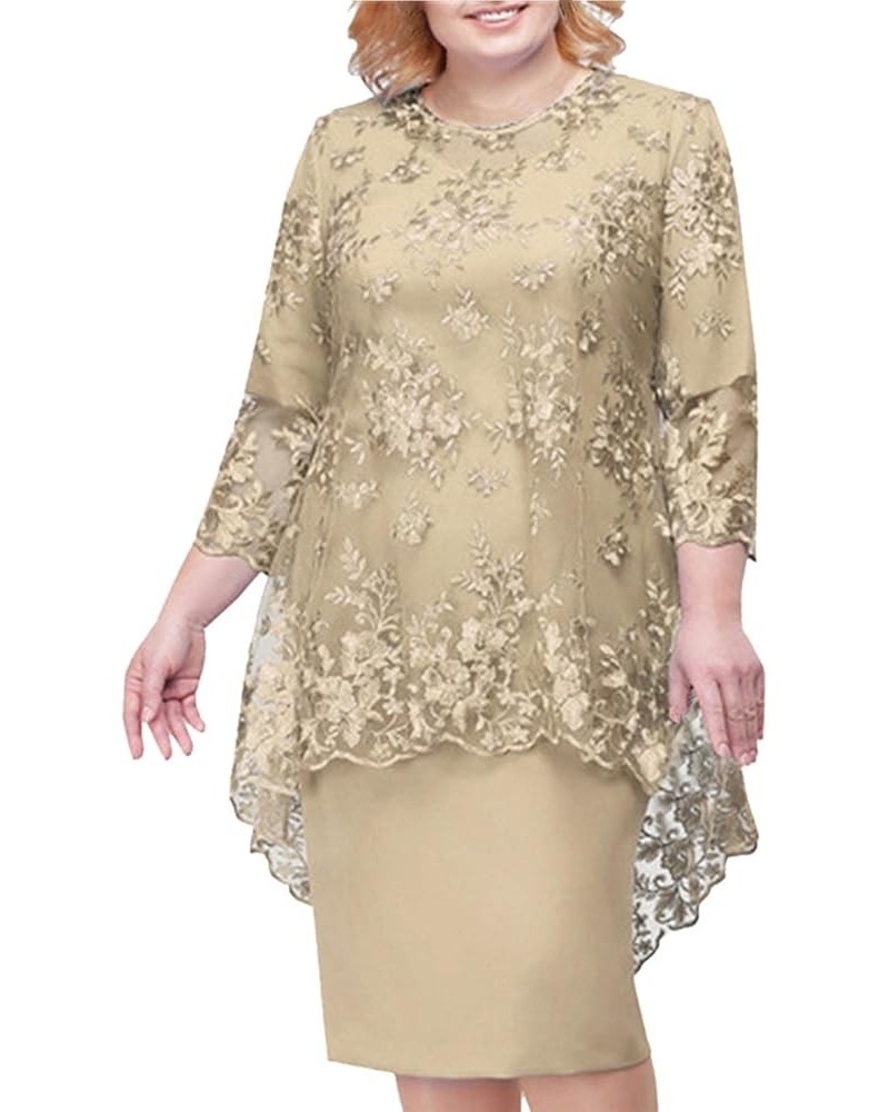 Women Plus Size Sequin Short Midi Dress Ladies Cocktail Evening Party Dress Womens Maxi Dress Long Sleeve Khaki-1 $10.50 Others