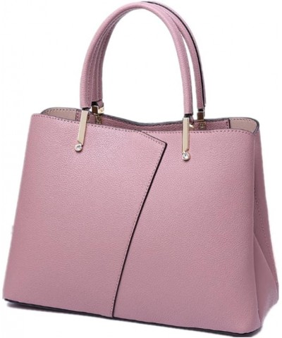 Women Premium Cowhide Top-handle Bags Purse Diamond Shoulder Crossbody-Apricot Pink $59.70 Totes