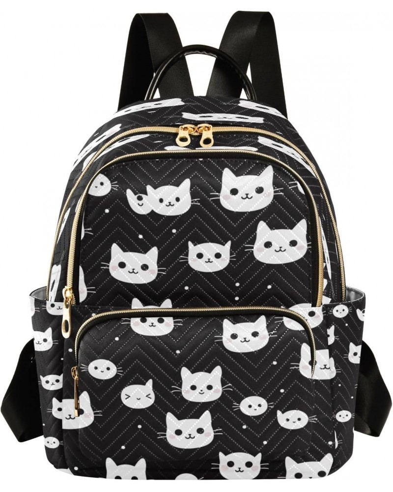 Black Cat Women Backpack Purse Travel Daypack Shoulder Bag $17.15 Backpacks