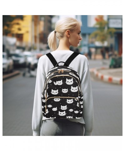 Black Cat Women Backpack Purse Travel Daypack Shoulder Bag $17.15 Backpacks