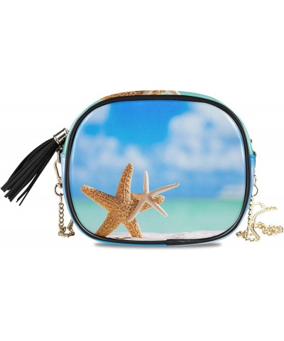 Women's Starfish Beach Ocean Crossbody Bag Fashion Purses Bag Cross Body Bag Shoulder Handbag with Adjustable Chain Strap $12...