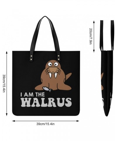 I Am The Walrus Women's Leather Tote Shoulder Bag Fashion Purse Handbag $27.49 Totes