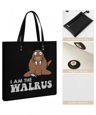 I Am The Walrus Women's Leather Tote Shoulder Bag Fashion Purse Handbag $27.49 Totes