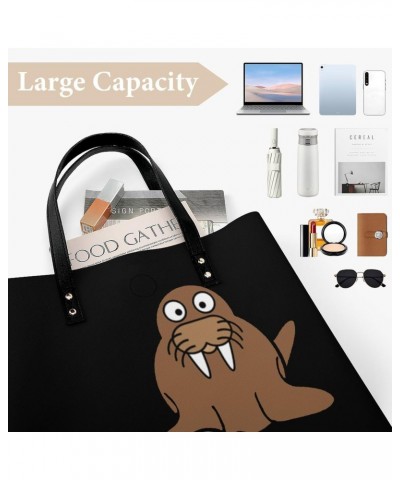 I Am The Walrus Women's Leather Tote Shoulder Bag Fashion Purse Handbag $27.49 Totes