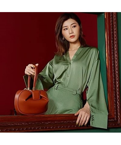 Leather Small Public Design Handbag European and American Fashion Vintage Wonton Dumplings Yuntun Female Bag Satchel $32.69 S...