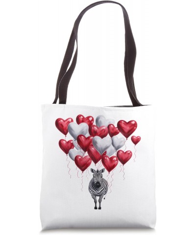 Zebra Heart Stripes Valentine's Day Safari Balloon Fest Love Tote Bag $16.14 Totes