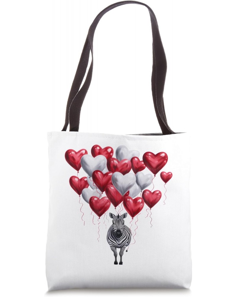 Zebra Heart Stripes Valentine's Day Safari Balloon Fest Love Tote Bag $16.14 Totes