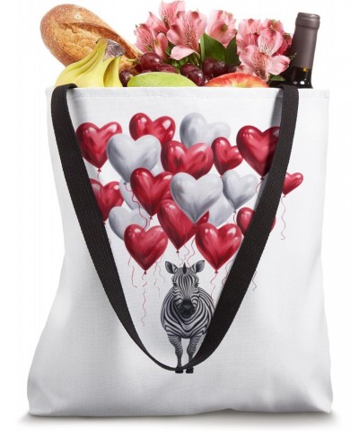 Zebra Heart Stripes Valentine's Day Safari Balloon Fest Love Tote Bag $16.14 Totes