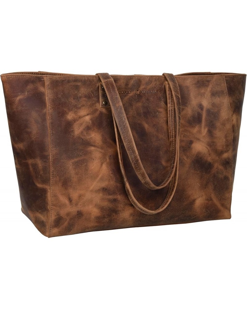 Gift For Mothers Day Avery Leather Tote/Top Handle Shoulder Bag for Women Hunter Brown $38.95 Shoulder Bags