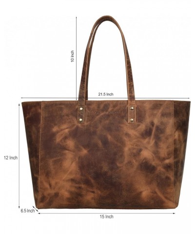 Gift For Mothers Day Avery Leather Tote/Top Handle Shoulder Bag for Women Hunter Brown $38.95 Shoulder Bags