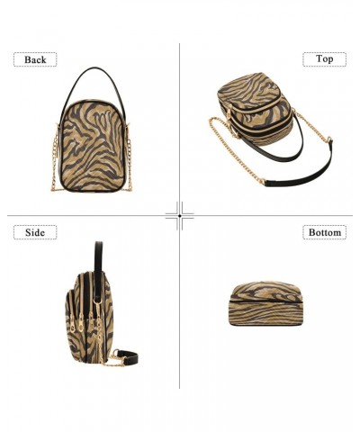 Leopard Crossbody Bags for Women Quilted Chain Crossbody Purses Trendy Tiger Stripes Cross Body Phone Purse Handbag $13.51 Cr...