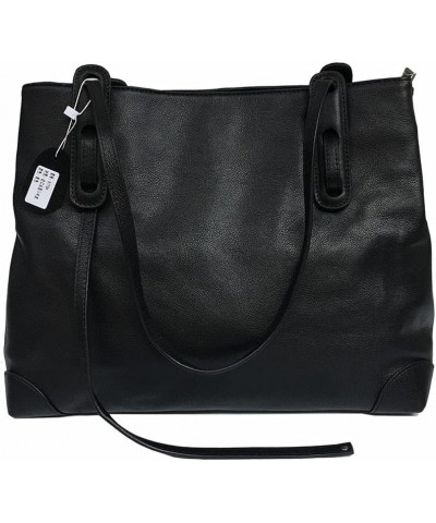 Women's Black Tote Handbag Genuine Cow Leather Design Shoulder Bag Top Handle Tote Cross-body Bags $36.00 Shoulder Bags