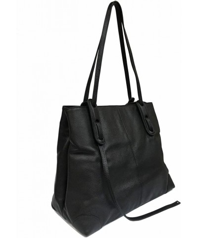 Women's Black Tote Handbag Genuine Cow Leather Design Shoulder Bag Top Handle Tote Cross-body Bags $36.00 Shoulder Bags