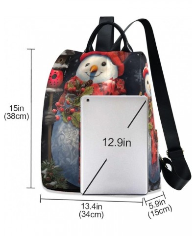 Owl Fall Leaves Women Backpack Purse Anti Theft Back Zipper Design Travel Bag Christmas Snowman Winter Bird $18.47 Backpacks