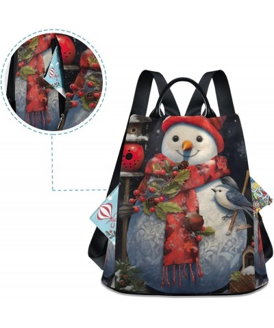 Owl Fall Leaves Women Backpack Purse Anti Theft Back Zipper Design Travel Bag Christmas Snowman Winter Bird $18.47 Backpacks