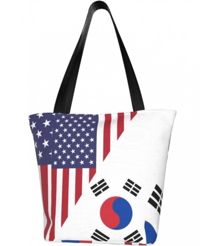 America South Korea Friendship Flag Women'S Casual One Shoulder Carry Shopping Bag Large Capacity Working Storage Handbag $20...