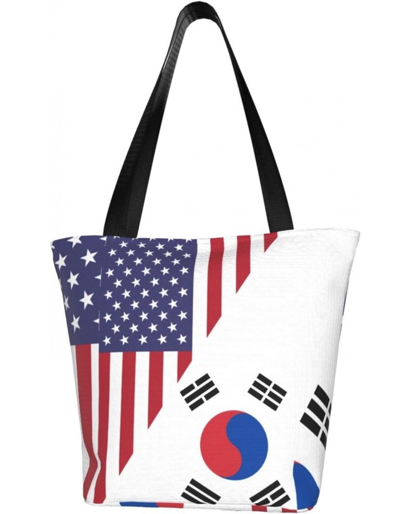 America South Korea Friendship Flag Women'S Casual One Shoulder Carry Shopping Bag Large Capacity Working Storage Handbag $20...