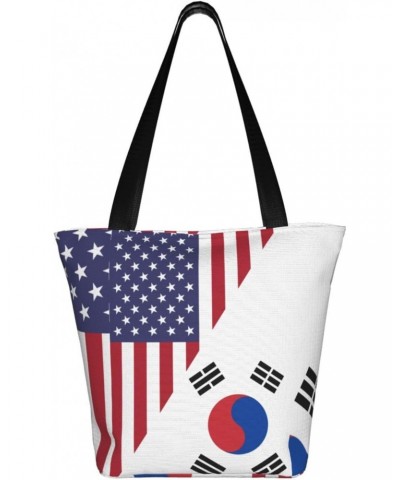 America South Korea Friendship Flag Women'S Casual One Shoulder Carry Shopping Bag Large Capacity Working Storage Handbag $20...