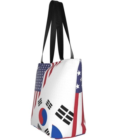 America South Korea Friendship Flag Women'S Casual One Shoulder Carry Shopping Bag Large Capacity Working Storage Handbag $20...