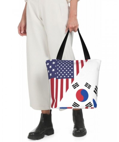 America South Korea Friendship Flag Women'S Casual One Shoulder Carry Shopping Bag Large Capacity Working Storage Handbag $20...