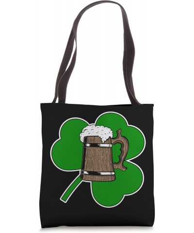 Lucky Beer Charm St. Patrick's Day Four Leaf Clover Tote Bag $11.70 Totes