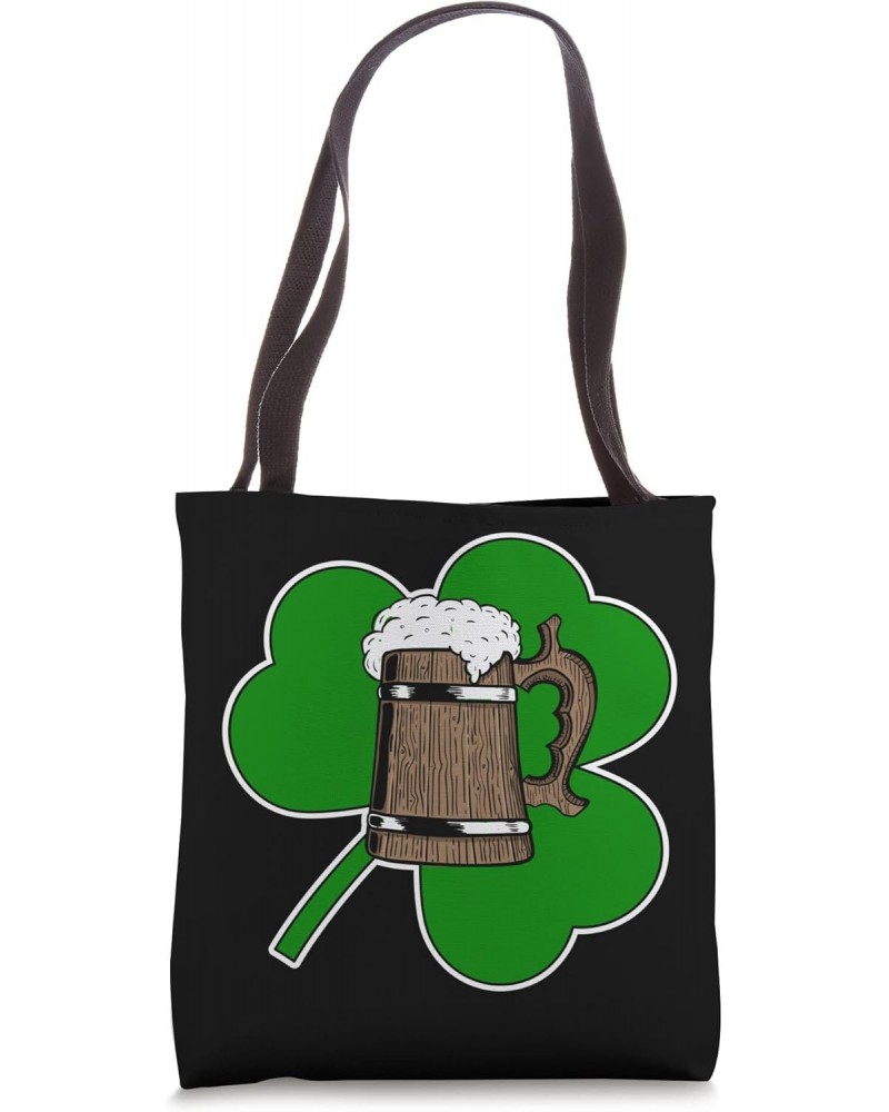 Lucky Beer Charm St. Patrick's Day Four Leaf Clover Tote Bag $11.70 Totes