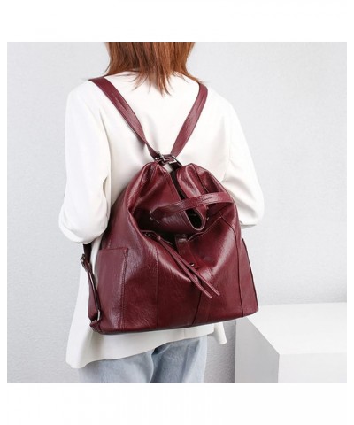 2 in 1 Handbags for Women Large Designer Ladies Shoulder Bag Backpack Purse Faux Leather Tote(Green) Wine $29.05 Backpacks