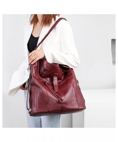 2 in 1 Handbags for Women Large Designer Ladies Shoulder Bag Backpack Purse Faux Leather Tote(Green) Wine $29.05 Backpacks