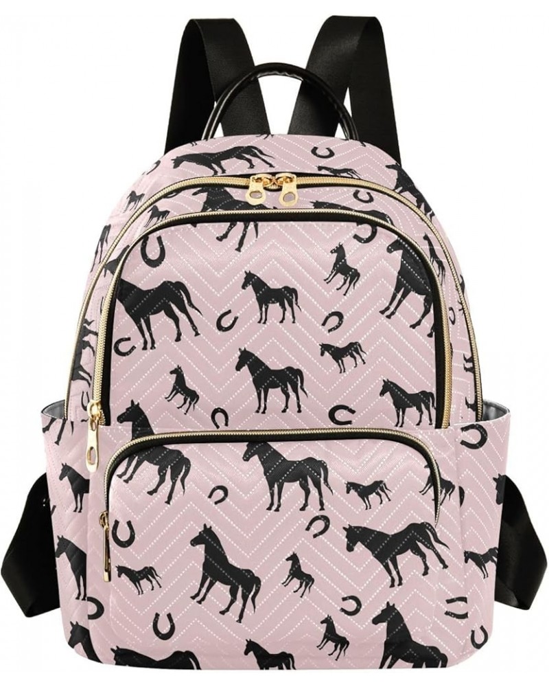 Horse Horseshoe Backpack Purse for Women Anti-theft Small Fashion Travel Backpack Back Pack Handbag Lady Purse,S Small $16.73...