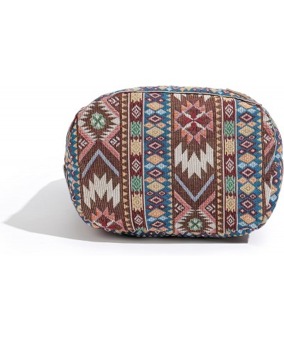 Women Hippie Crossbody Bag Top Zip Large capacity Canvas Sling Bag Jacquard cloth Handmade Bags Boho Brown $13.24 Hobo Bags