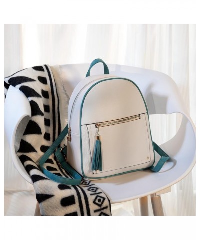 Small Backpack Purse for Women Anti Theft Backpack with Secured Zipper & Tassel Beige & Turquoise Backpack $12.32 Backpacks